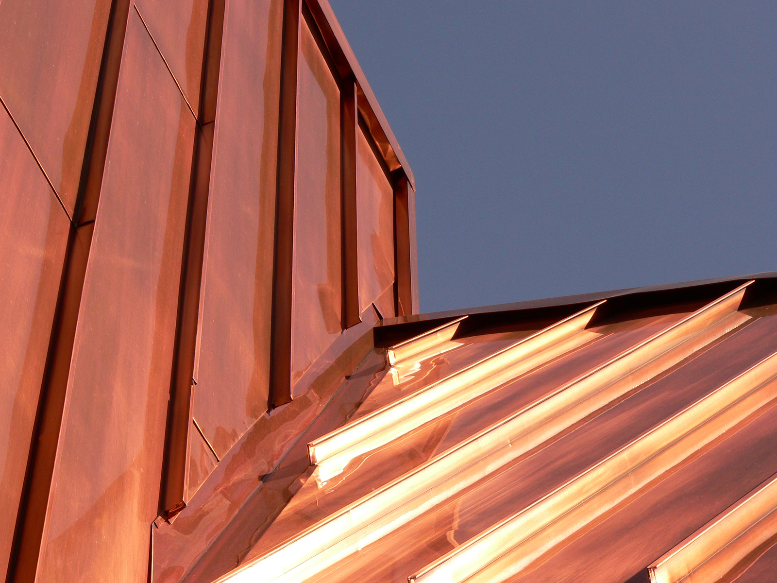 copper roof on store in banff township, banff national park, alberta, canada.