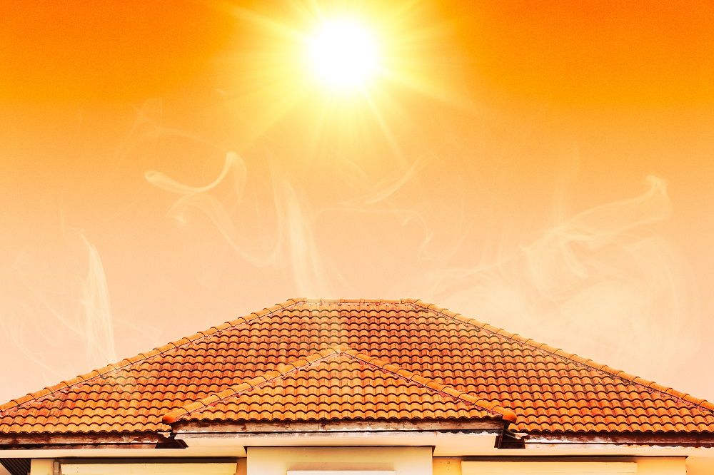 Sun hitting roof