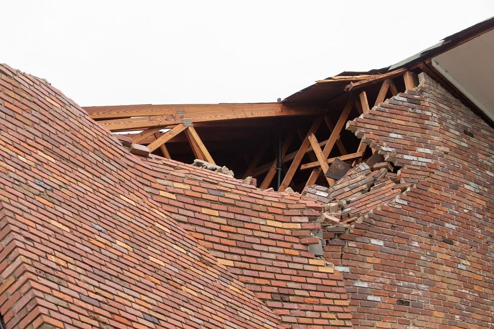Collapsed roof