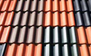 Multicolor tile roof.